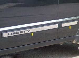 Накладки на молдинги дверей стальные 4шт. Luxury FX для Jeep Liberty 2008-2012  